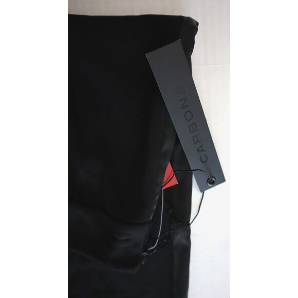 CARBON38 YD832 Women's Sz XS Black Satin Side Stripe Straight Leg Tuxedo Pants - Picture 8 of 13
